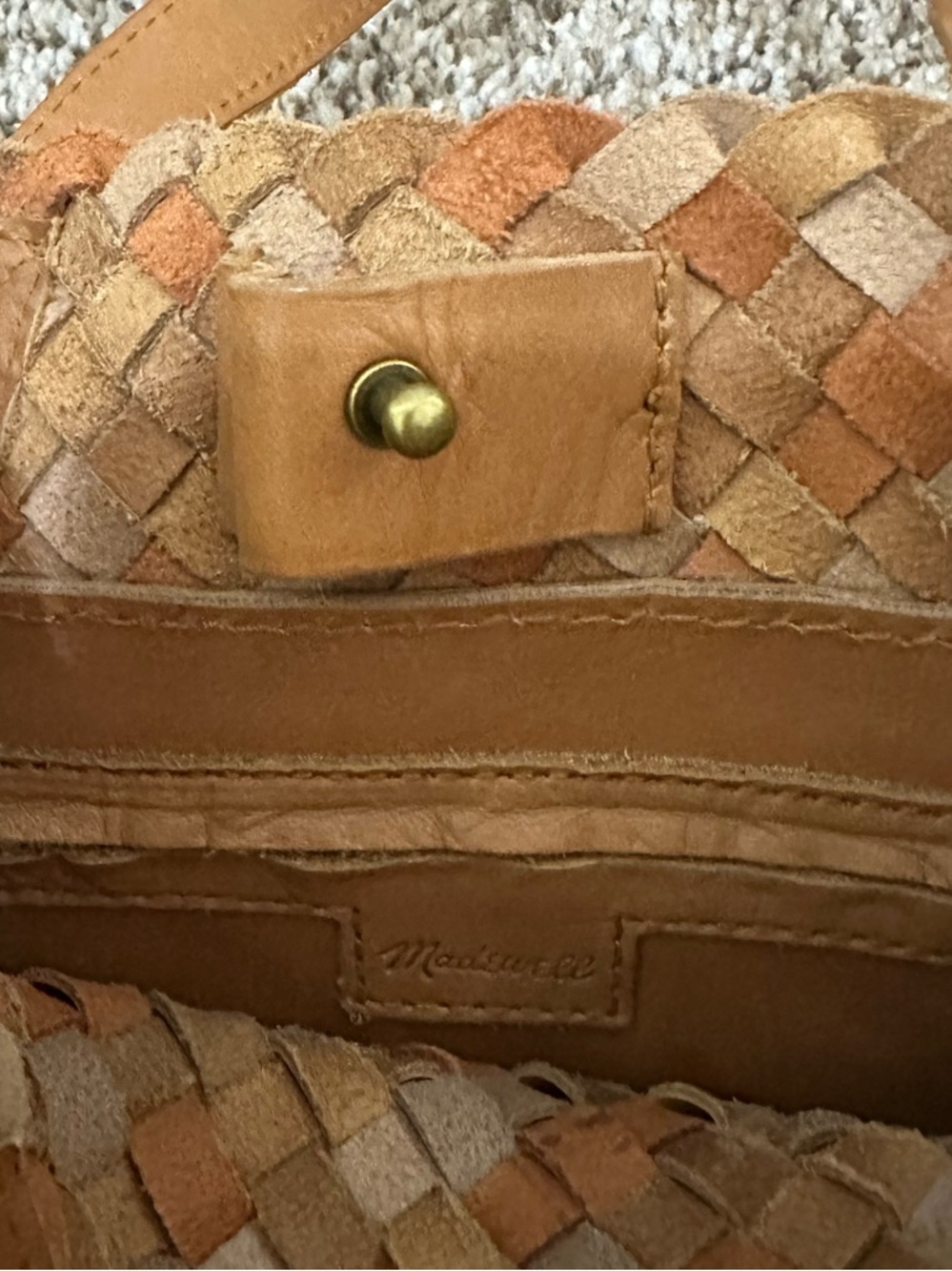 Madewell Small Transport Woven Leather Purse - Picture 6 of 6